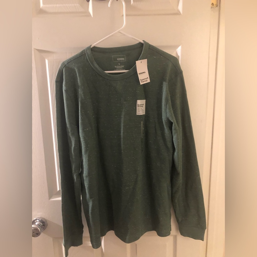 Thermal green long sleeve mens